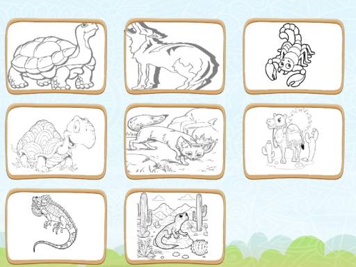 Desert Animals Coloring Book: Çöl Hayvanlarını Renklendir!