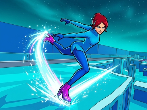 Marvelous Girl Skate - Buz Üstünde Aksiyonu Yakala!